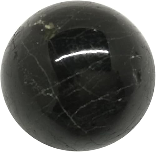 Miniatura 5 de WholesaleGemShop Esfera de turmalina negra de 30 a 1.378 in de piedra preciosa de cristal curativo Reiki Bienestar Vaastu suerte protectora energía