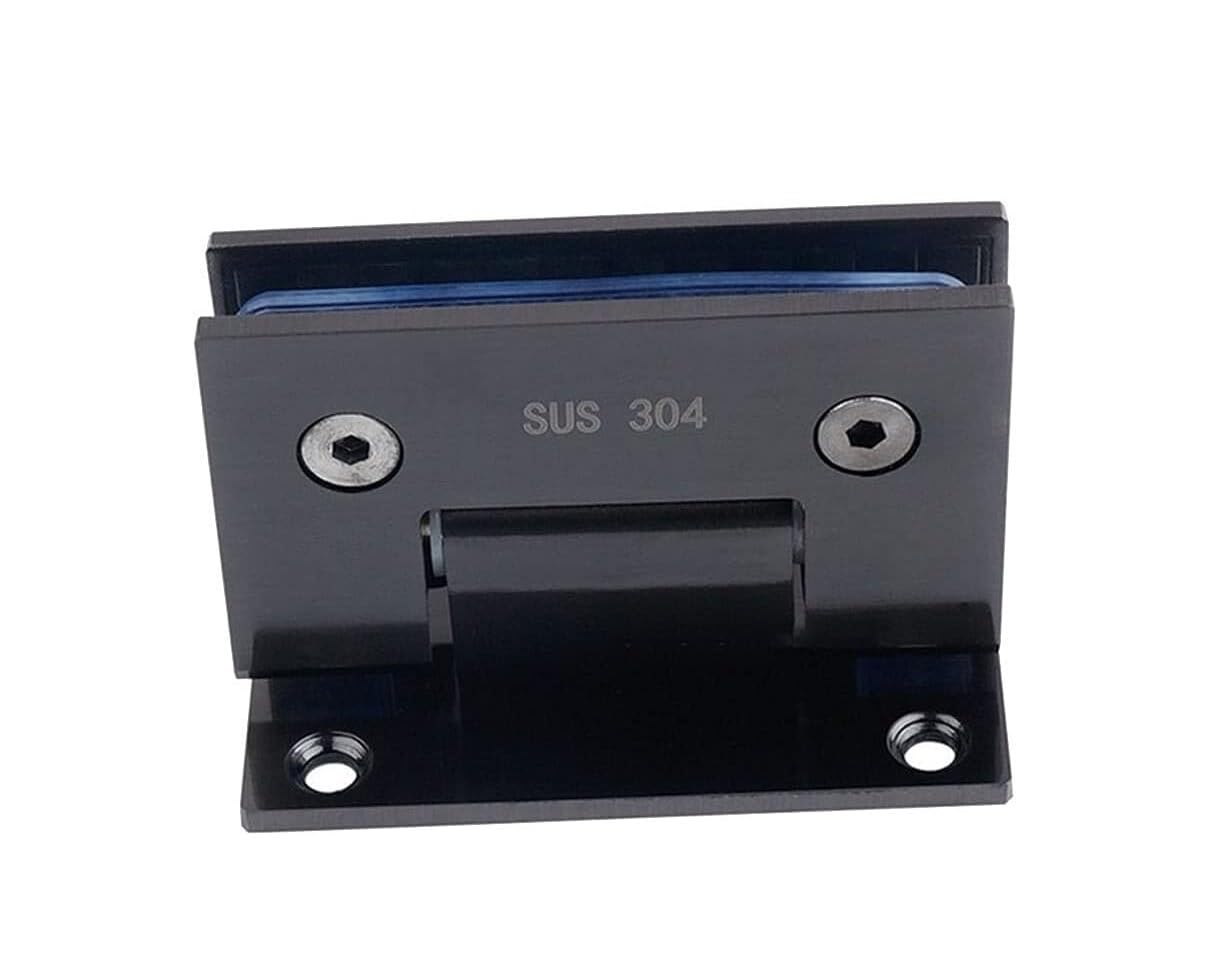 2Pcs Stainless Steel Frameless Glass Door Hinge, 90 Degrees Bathroom Folding Glass Clip Door Hinges