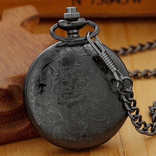 Image of Quartz Pocket Watch for Men, White Roman Digital Dial Pocket Watches for Men with Chain