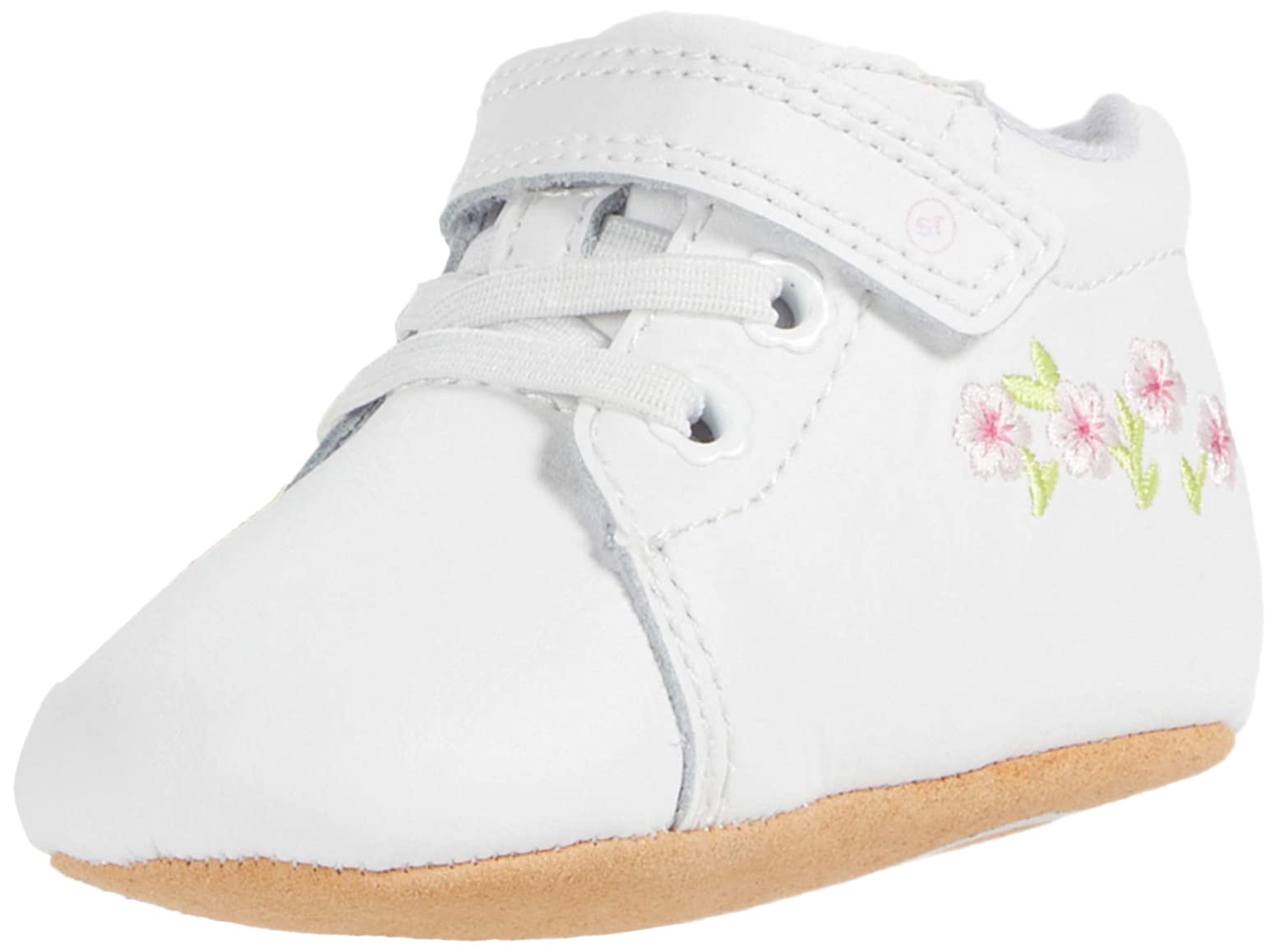 Stride Rite Baby Girls PW-Emilia Crib Shoe, White, 3 Infant