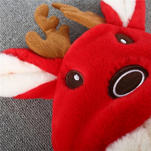 Hooded Jacket for Toddler Girls Christmas Faux 𝗙𝘂r Button Windproof Puffy Coat Warm Fleece Windproof Outerwear3