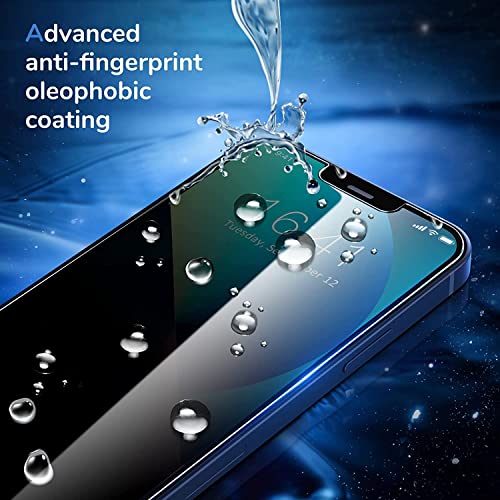 Syncwire Privacy Screen Protector For Iphone 13/13 Pro/14 (6.1'') - 2 Pack Anti Spy Tempered Glass Easy Installation Frame, 9H Hardness, Shatterproof, Bubble Free Private Tempered Glass - Black #TOP5