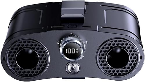 KryZaro多用途ウエストファン & ベルトファン|ネック/手持ち/デスクトップ対応 デュアルファン超強風力 USB 充電式(LED 照明・電源機能付き)