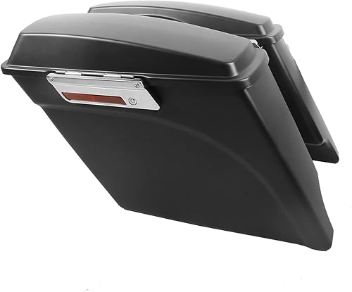 Miniatura 16 de XFMT Alforjas rígidas negras brillantes para motocicleta, alforjas con tapas y cierres negros para Harley Touring Road King Street Glide Road Glide