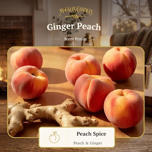 Image of McCall's Candles | Ginger Peach | Scented Wax Melt | Sun-Ripened Peach, Brown Sugar, Ginger & Nutmeg | 6-Piece Break-Apart Bar | 12-24 Hours Per Wedge | Poured in the USA | 5.5 oz
