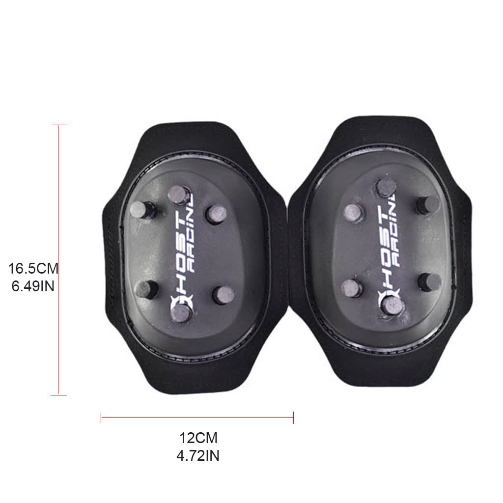 2Pcs Durable Motorcycle Knee Pad Slider Spark Grinding Bag with 12/20 Firepower Point Pants Grinding Bag - Black