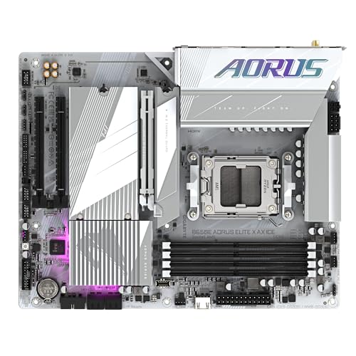 GIGABYTE B650E AORUS ELITE X AX ICE Scheda madre - AMD Ryzen serie 9000, VRM a 12+2+2 fasi, fino a 8000 MHz DDR5 (OC), 1xPCIe 5.0 + 2xPCIe 4.0 M.2, LAN 2,5 GbE, WIFI 6E, USB 3.2 Gen 2 - Scheda madre - Immagine 4