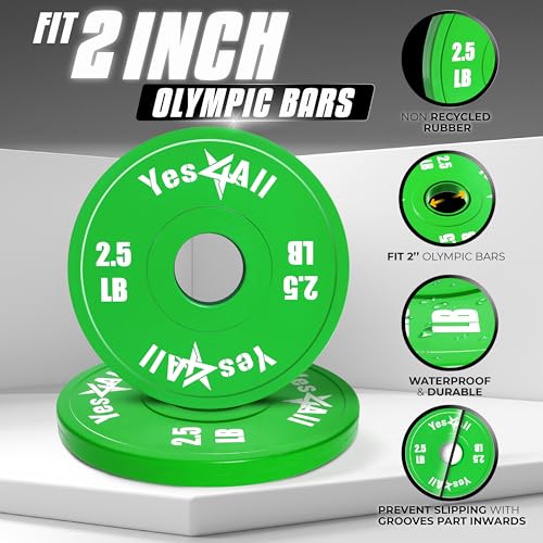 Image of Yes4All Fractional Weight Plates Set, Available In Steel And Rubber, Set of 2 /4 /6 Plates in 1.25LB, 2.5LB, or 5LB Sizes, Micro Change Plates for Dumbbell and Olympic Barbell Weightlifting
