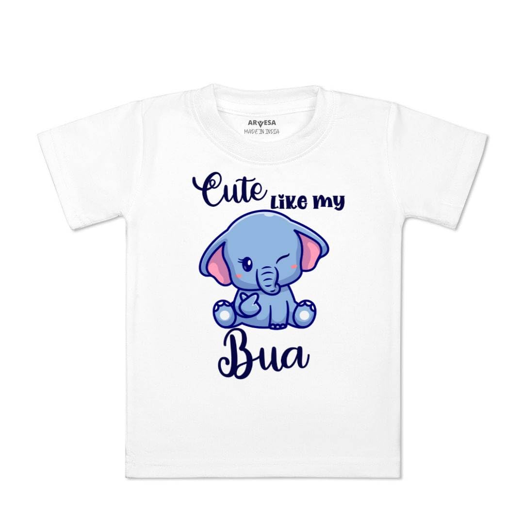 Cute Like My Bua TS-972 Bua Baby Tshirt for Kids Boys & Girls Half Sleeves Round Neck Clothes Tshirt for Kids Boys 1 Months to 6 Years Dress