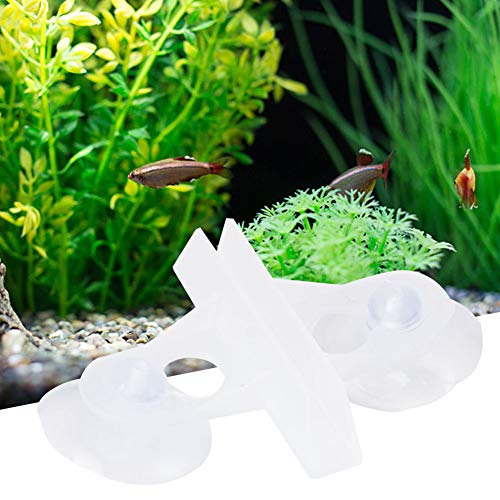 Image of Zerodis 40 Pcs Aquarium Separation Clip, PVC Fish Suction Cup Separating Board Divider Support Clip with 80 Suction Cup Fish Isolation Divider (White)