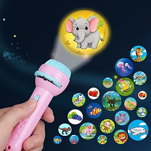 ngyTorch Projector Wall Projector 24 Images Slide Projector Torch,Flashlight,lamp,Projection Lighting,Educational Story Torches Light,Bedtime Light for Children,Child,Kids Play Toys