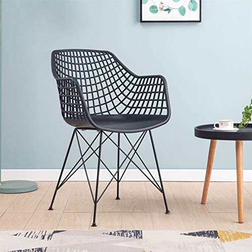 IDIMEX Esszimmerstuhl Alicante im Retro Design, Stühle Küchenstuhl Essstühle Armlehnstuhl, im 4er Set, Kunststoff in schwarz 3 IDIMEX Esszimmerstuhl Alicante im Retro Design, Stühle Küchenstuhl Essstühle Armlehnstuhl, im 4er Set, Kunststoff in schwarz – Bild 4