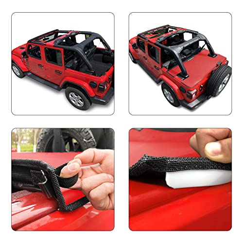Image of Tonneau Cover for Jeep Wrangler Back Trunk Cargo Cover JL 4-Door, Red