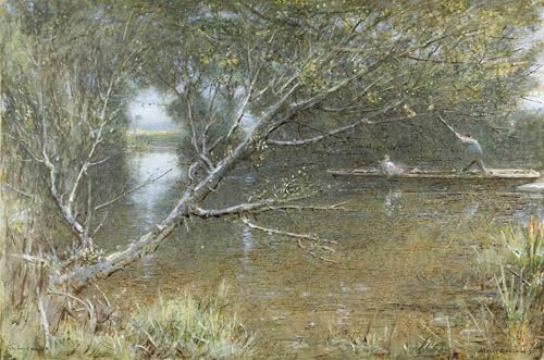 Cuadro Un remanso del Támesis Albert Goodwin lienzo de 60x90cm para regalo de bodas