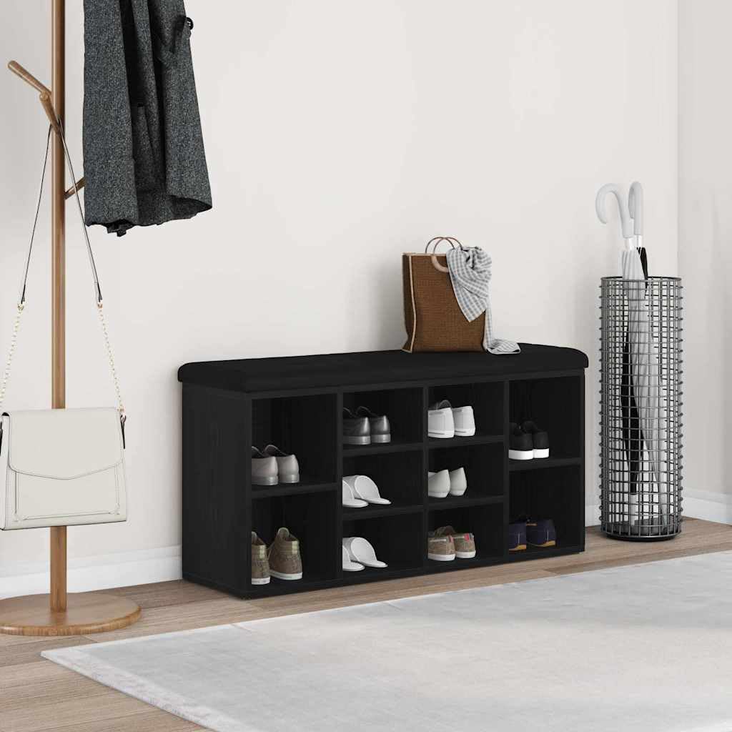 Zapatero Negro Roble 102 x 32 x 50 cm Madera Mecanizada