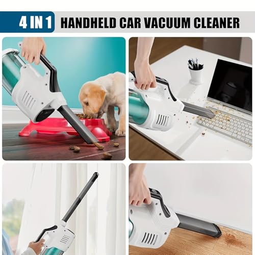 Image of Portable Wireless Vacuum Cleaner with Blower & Suction | 2 Modes | Handheld Lightweight for Car | Home | Office | Foldable Design (Blue Cyclone 2 Modes Suction 8K - 10,000pa)