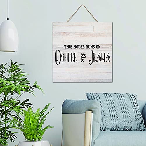 Panneau en bois Coffee Jesus deco murale amusante de chambre
