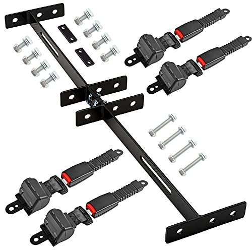 Werfeito 42 4 PCS Universal 4 Passenger Retractable Golf Cart Seat Belts Kit Fits EZGO TXT Yamaha Club Car DS Precedent Mostly Golf cart