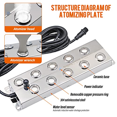 Naoedeah Ultrasonic Mist Maker Fogger With Float 10 Head Mister Foggers For Large Room Terrarium Aquarium Mycology Mushroom Floating Buoy Pond Foggers Greenhouse Humidifier For Garden Plants #TOP4