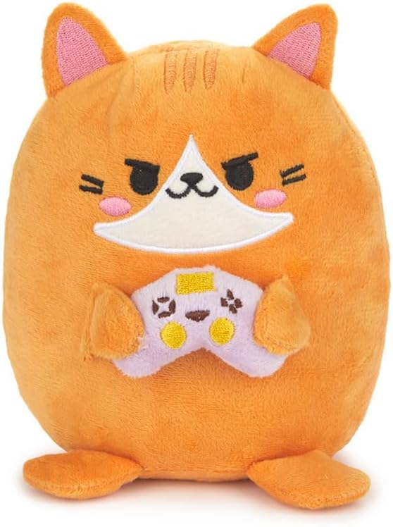 Balvi Kawaii Gamer Decorative Bookends Orange Cat Fan for Video Games Polyester