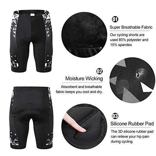 INBIKE Conjunto masculino de jérsei de ciclismo de manga curta respirável com shorts acolchoados