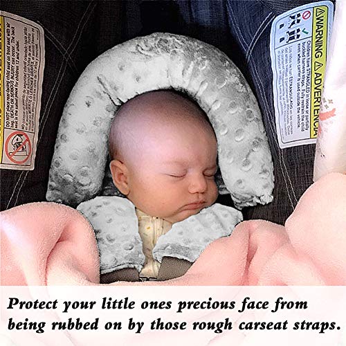 Baby Head Support And Strap Covers, Infant Head Support Pillow, Super Soft Head And Neck Cushion For Car Seat, Baby Headrest And Carseat Neck Cover (Gray) #TOP4