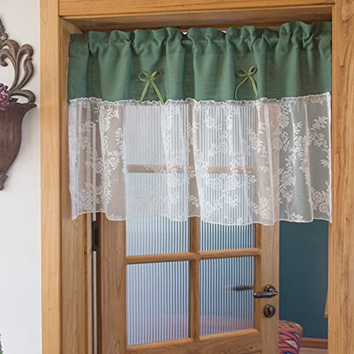 Cortina corta para ventana con diseño botánico ideal para dar frescura a tu restaurante u oficina 7