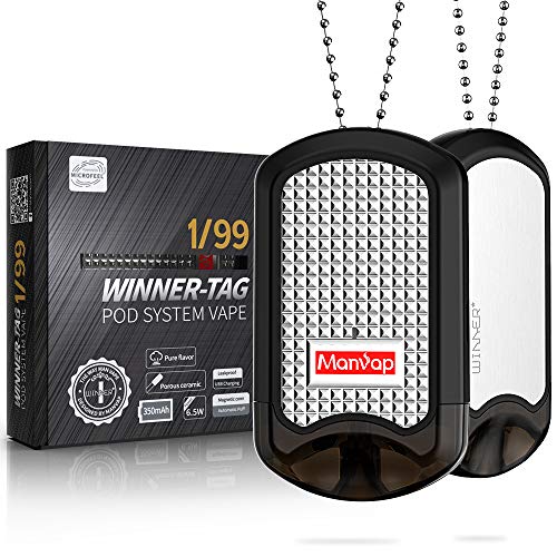 Vape Starter Kit - Electronic Cigarette Wearable Starter Kit 350mAh Battery, E Cig Top Refill 2.0ml Tank, Dog Tag Vape Stick, Vape Kit No Nicotine No E Liquid (red)