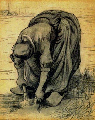 Affiche Vincent Van Gogh Peasant Woman Stooping with a Spade grand format déco murale - 2