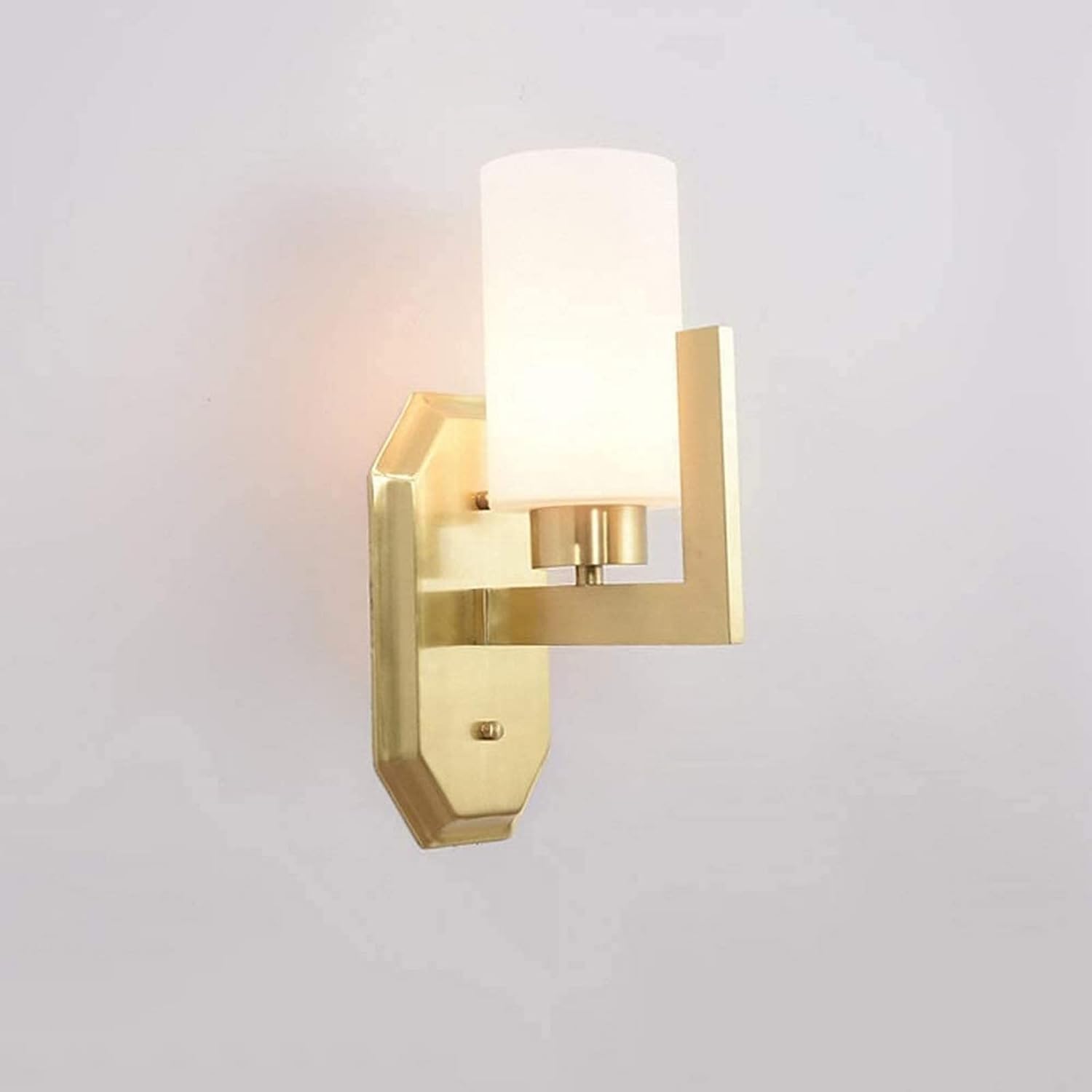 JKJZSALJ Copper Glass Cylinder Wall Lamp European Modern Brass Wall Light Sconce Bathroom Mirror Headlights Restaurant Living Room Bedside Wall Lantern, Modern,Single Head,Single head