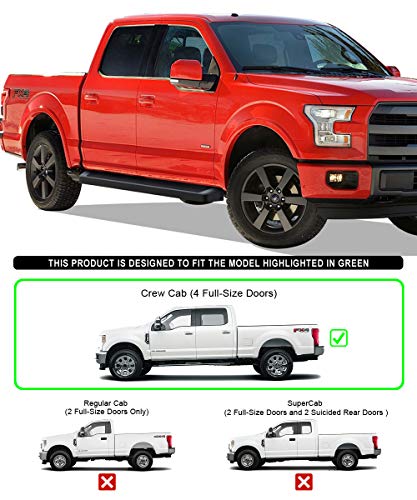 Estribos APS para Ford F150 SuperCrew Cab 2015-2026 Negro miniatura 2