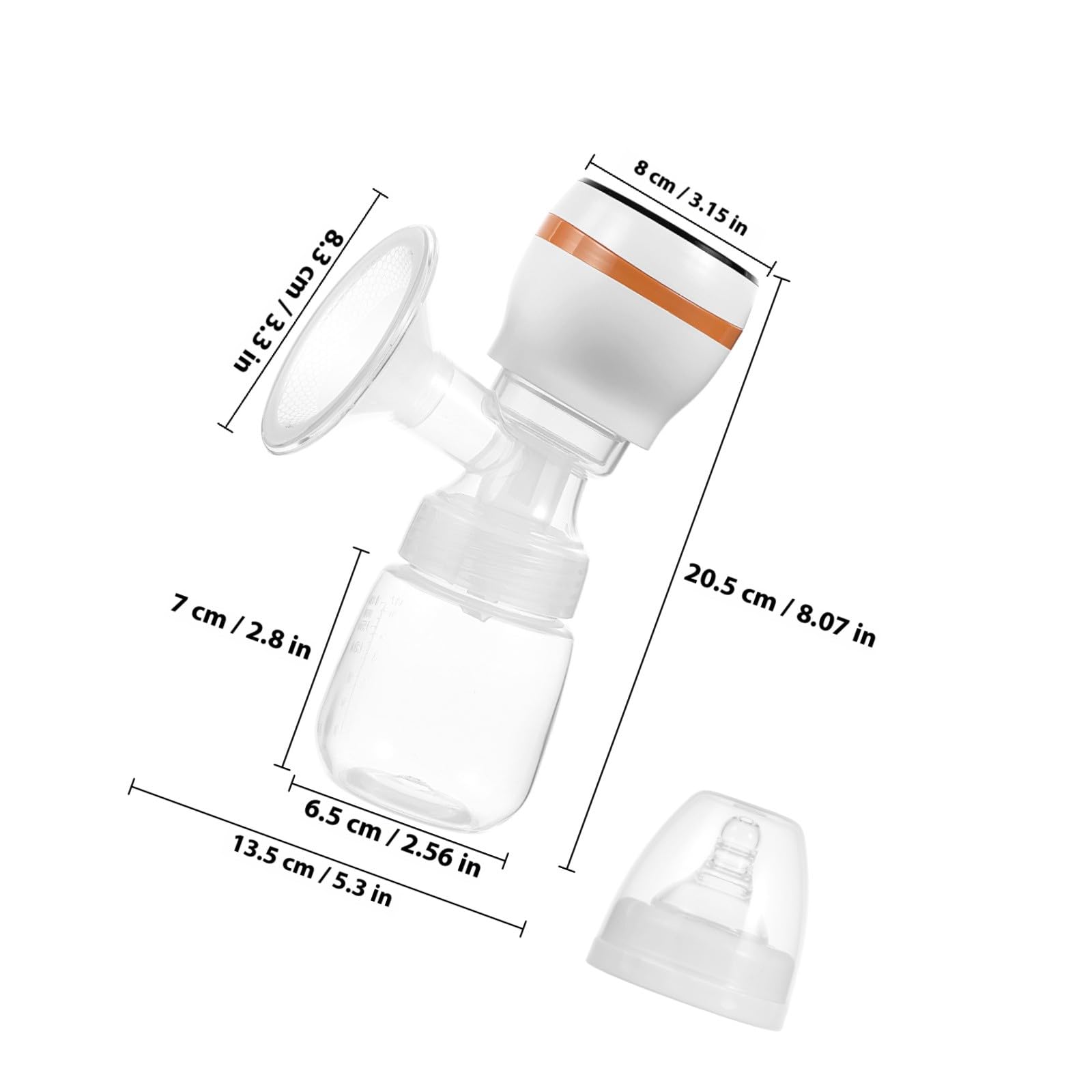 Hohopeti Extractor de Leche Eléctrico Inalámbrico Portátil Pantalla Lcd, Cojín de Silicona Masajeador, Diseño Antirreflujo Seguro y Botella Pp Resistente al Calor, Adecuado para Lactancia