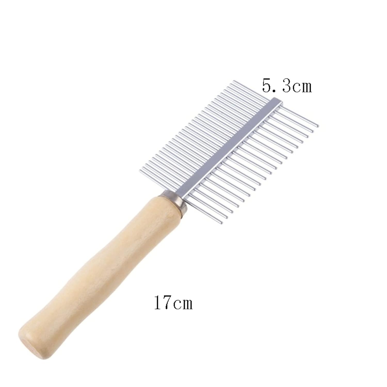 Pet Comb Pet Knot Trimmer Brush, Dog Cat Knot Remover Comb, Pet Grooming Tool, Ideal for Long Curly Haired Animals Wooden Handle Comb