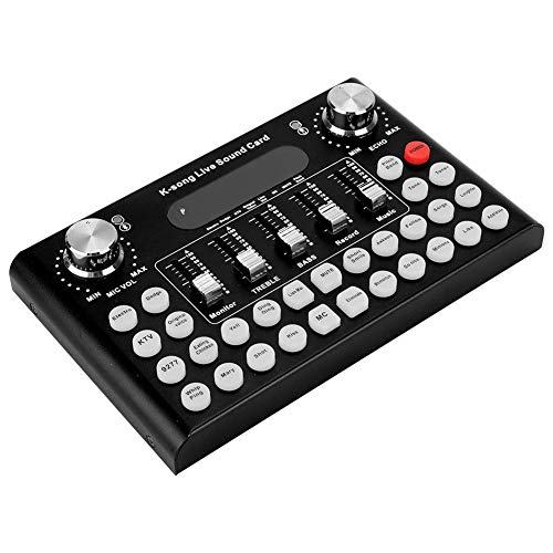 External Sound Card, Multi-Functional Voice Change Audio Mixer Adapter Card for Mobile Phone