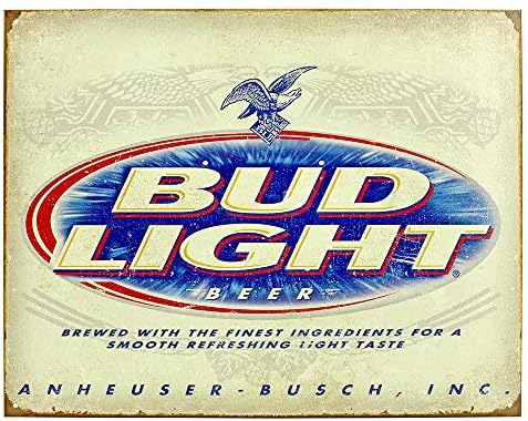 Wall Decor Funny Plaques Poster Bud Light Tin Sign 12 x 8 for Patio Beer Man Cave Shop Room Cafe Vintage Signs Metal