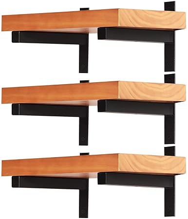 ROSE AHMED Shelf Brackets,Heavy Duty Black Metal Brackets(6 PCS,10IN) Only Iron brakets