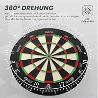 KOTO - King Pro 360 Profi Dartscheibe, A-Qualität Sisal & Ultradünner Draht – Ansicht 7