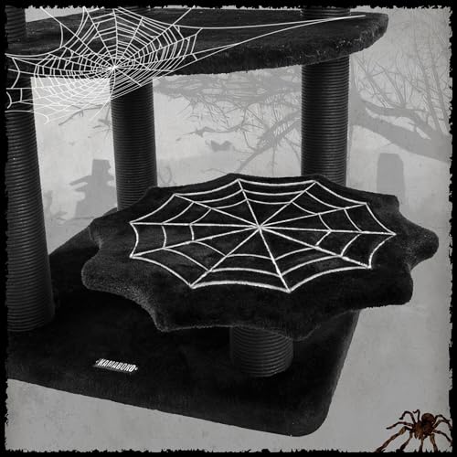 Árbol gato gótico Kamaboko 63x51x19 cm negro con cama ataúd miniatura 4