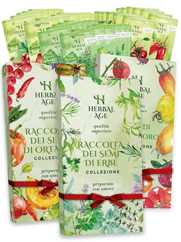 38 Varietà Piante per Orto – 14.400 Semi Set Giardinaggio di Erbe, Ortaggi e Pomodoro: Aneto, Basilico, Carote, Ciliegino – Idee Kit Regalo Per La Casa, Idee Regali Originali di Natale per Donna, Uomo