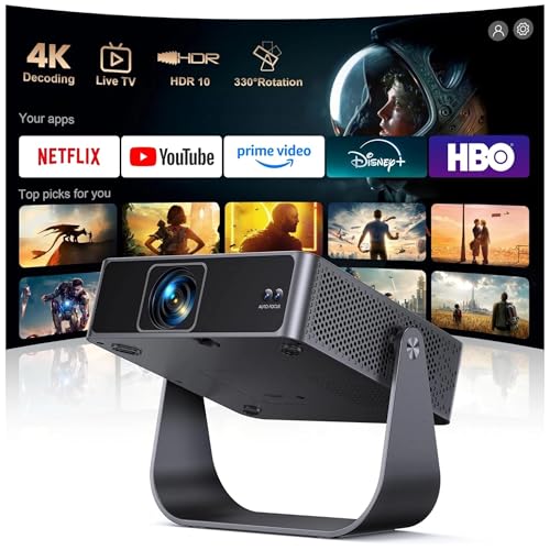 PUTRIMS S36 smart mini projector with 330 degree stand