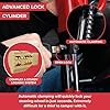 GADLANE Twin Bar Steering Wheel Lock - High Visibility Anti-Theft Device, Car Steering Lock, Strong Car Security for Cars, Van & Caravan with 2 Keys (Red) #4