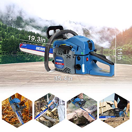 WEMARS Gas Chainsaw 58cc 20 Inch Power Chain Saw 2-Cycle Handed Petrol Chainsaws Gasoline Chain Saws Garden Tool for Cutting Wood Outdoor Home Farm Use