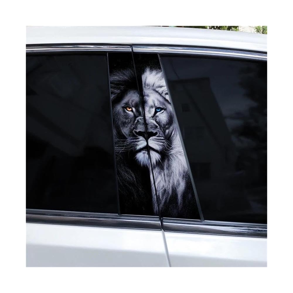 Decorative Items 2pcs Animal Car B-Pillar Decals Waterproof Funny Car Door Pillar Decoration Sticker(F)