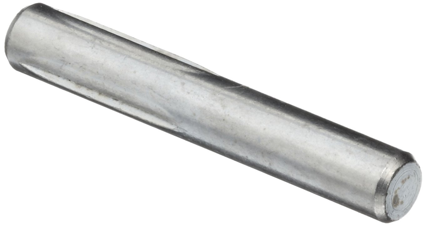 Low Carbon Steel Dowel Pin, Zinc Plated Finish, Grooved Type H, Meets