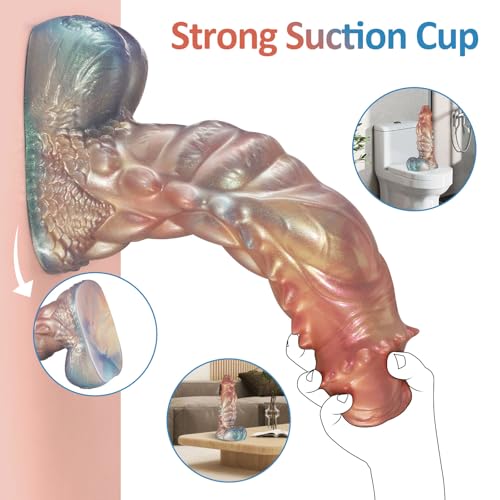Image of 14.6 Inch Huge Monster Dragon Dildo, 3.6'' Diameter XXXL Thick Fantasy Horse Dildo with Strong Suction Cup, Silicone Realistic Giant Dildos for G-Spot Anal Play, Adult Sex Toys for Women Men