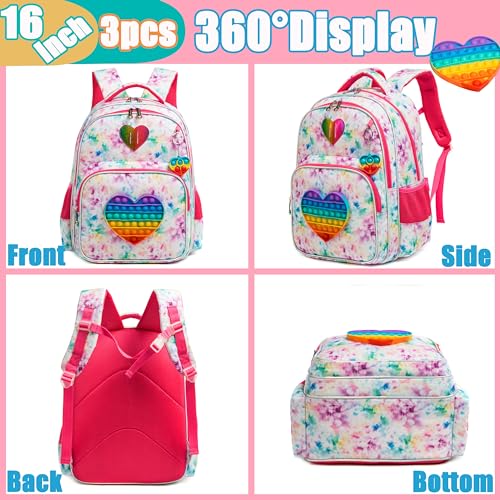 Backpack for Girls Elementary Preschool Kids Lunch Box for School4