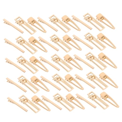 Pinces à cheveux kawaii ultra légères et résistantes en métal doré brillant, lot de 60 pièces