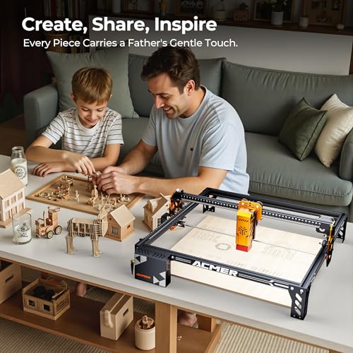 Image of Acmer P1 S Pro Laser Engraver, 6W (6000mW) Laser Engraving & Cutting Machine with 380x370mm Large Area, WiFi Function, Engraves Wood Acrylic Leather Glass Metal, for DIY and Crafts