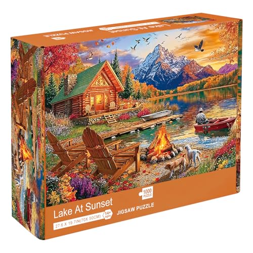 Sutinban Lake at Sunset Puzzles for Adults 1000 Pieces, Challenging Colorful Jigsaw Puzzles 1000 Pieces,Fall Nature Landscape Great Gift Decor Puzzles for Adults &Family &Friends