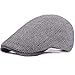 Baschi Scozzesi Uomo, Uomo Tradizionale Coppola, Coppola Cotone, Piatto Berretto da Uomo Newsboy Flat cap, Regolabile del Flat Capper Primavera/Estate/Autunno/Inverno（55-60 cm, Gris）